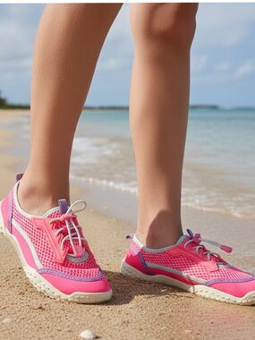 Girls Pink Water Shoes Slip On Aqua Pool Beach Size 11/12